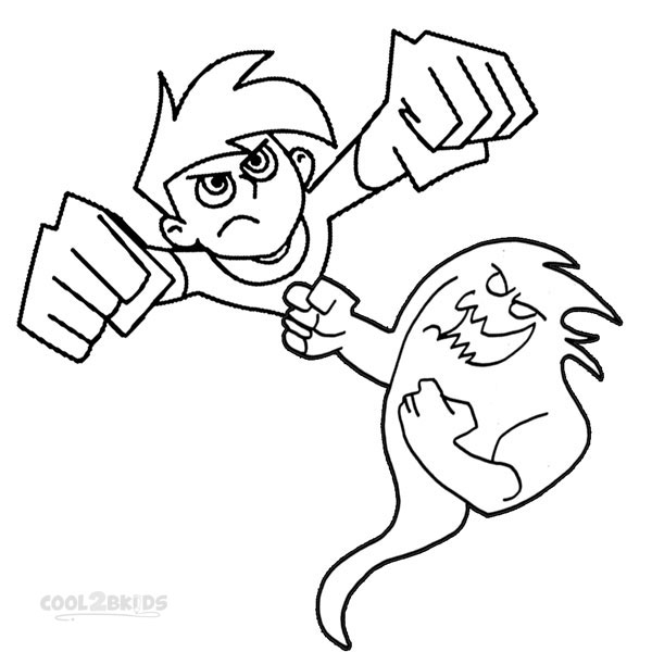 danny phantom coloring pages game time - photo #25