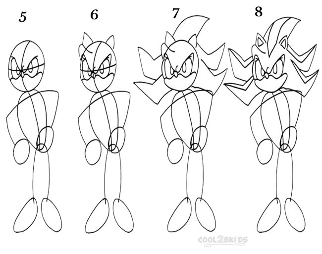 How To Draw Sonic The Hedgehog Step By Step Pictures Cool2bkids