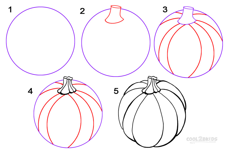 How To Draw a Pumpkin (Step by Step Pictures) Cool2bKids
