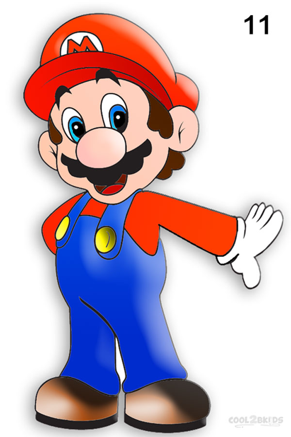 How To Draw Mario (Step by Step Pictures) | Cool2bKids