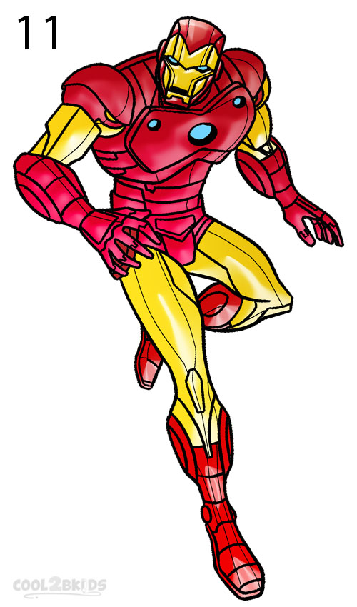 How To Draw Iron Man (Step by Step Pictures) | Cool2bKids