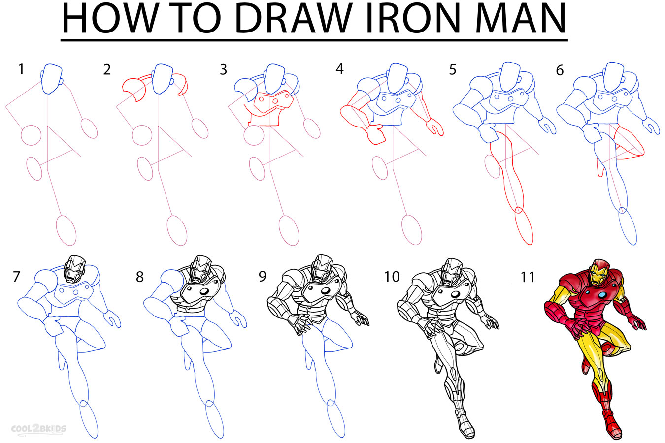 Simple How To Draw Iron Man Pencil Sketch for Adult