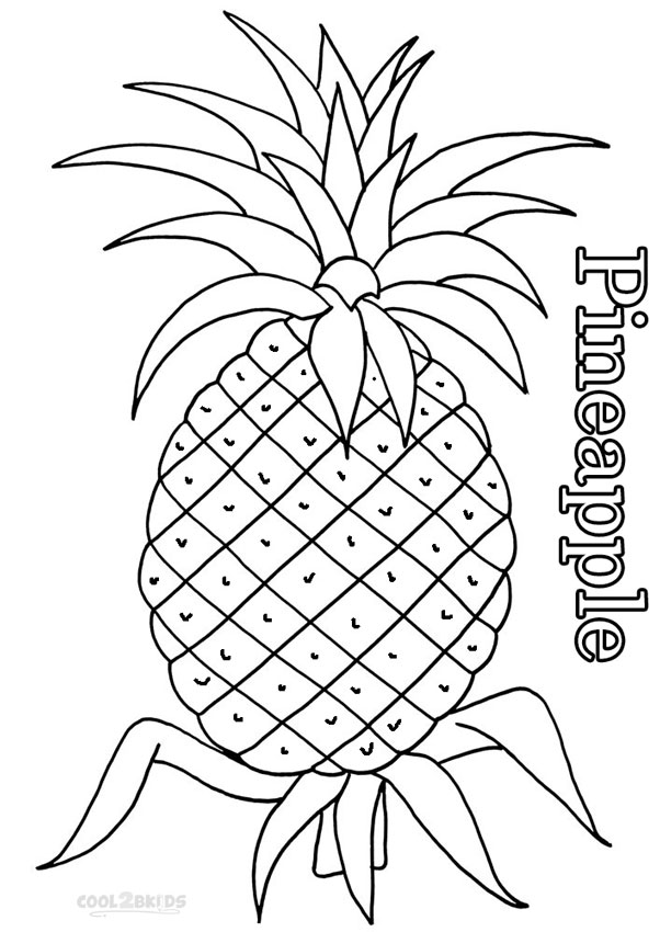 coloring pineapple printable fruit cool2bkids pineapples colors