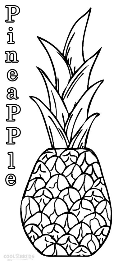 coloring pineapple printable fruits cute cool2bkids pineapples fruit popular cartoon printables printablee