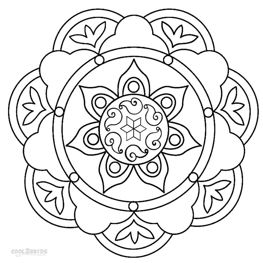Printable Rangoli Coloring Pages For Kids Cool2bKids