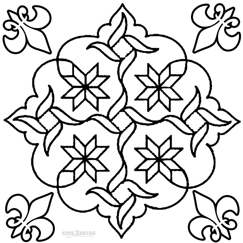 Printable Rangoli Coloring Pages For Kids Cool2bKids
