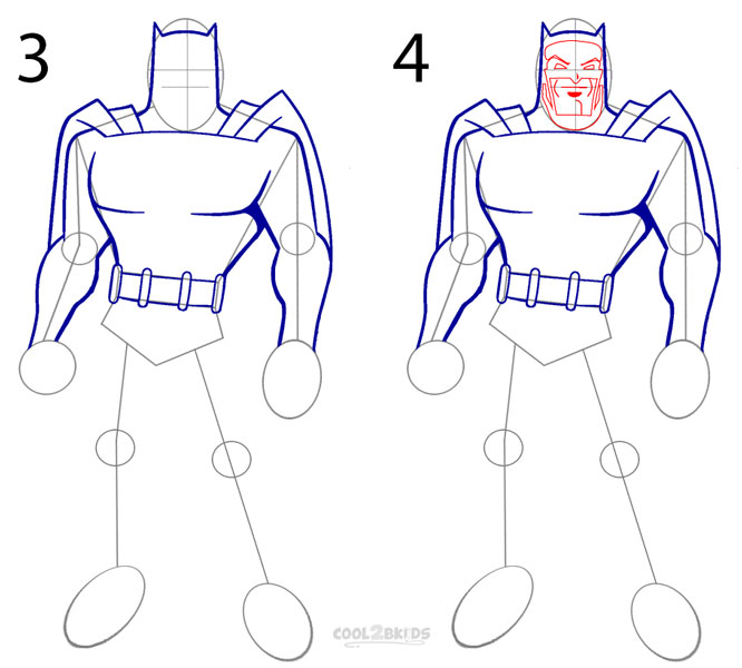 How to draw Batman (Step by Step Pictures) | Cool2bKids