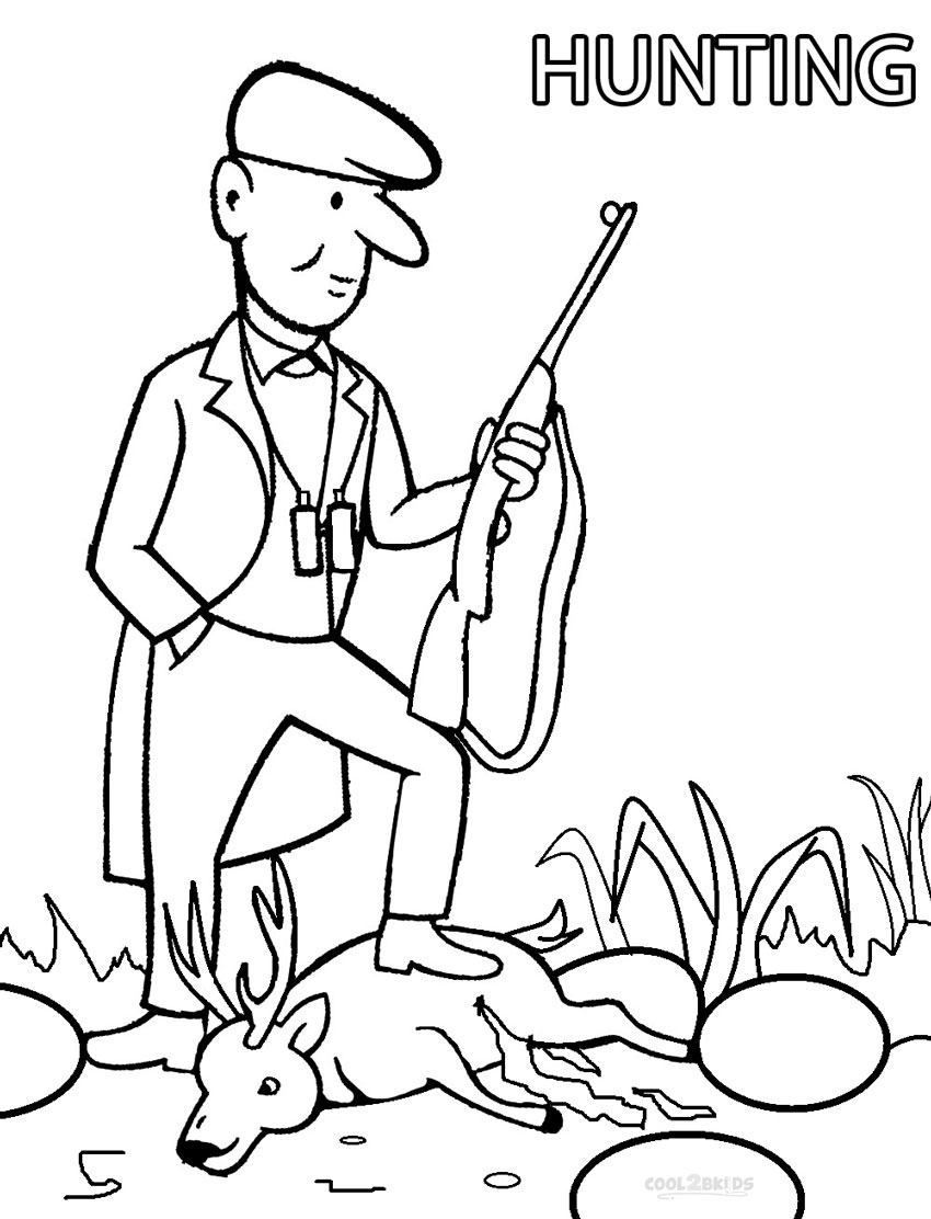 deer hunting coloring pages for kids - photo #5