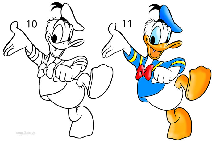 How to Draw Donald Duck (Step by Step Pictures) | Cool2bKids