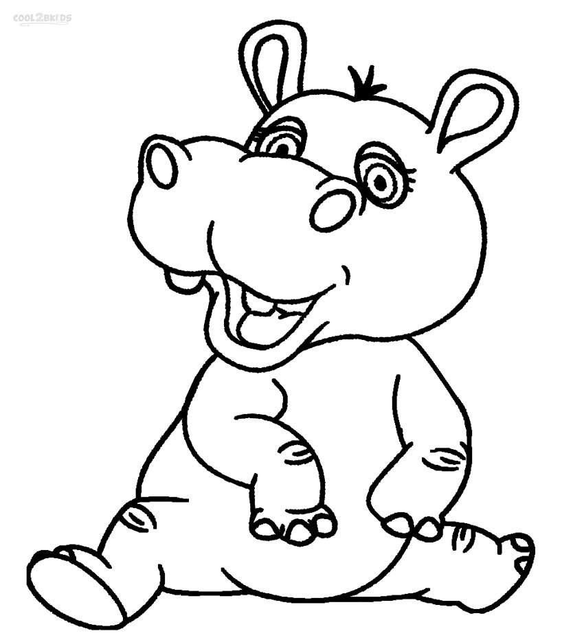 Baby Hippo Coloring Pages