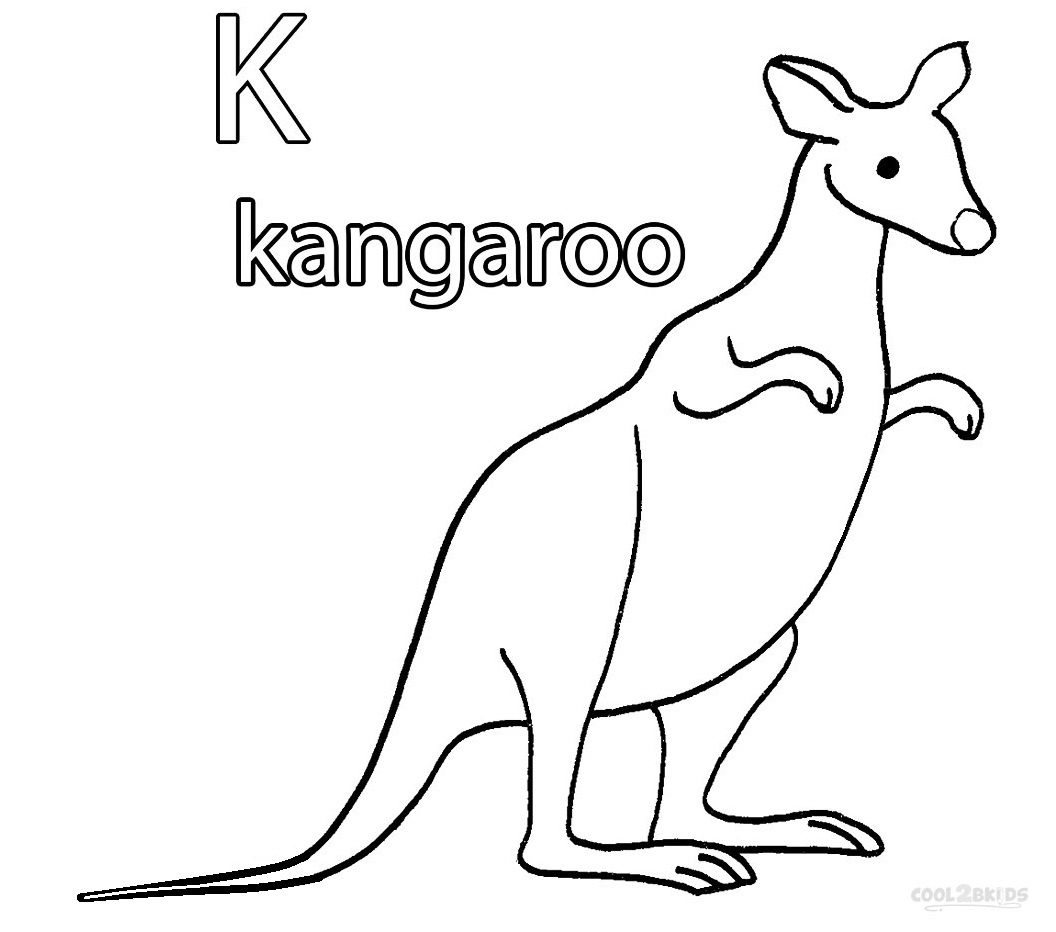 k is for kangaroo coloring pages - photo #33