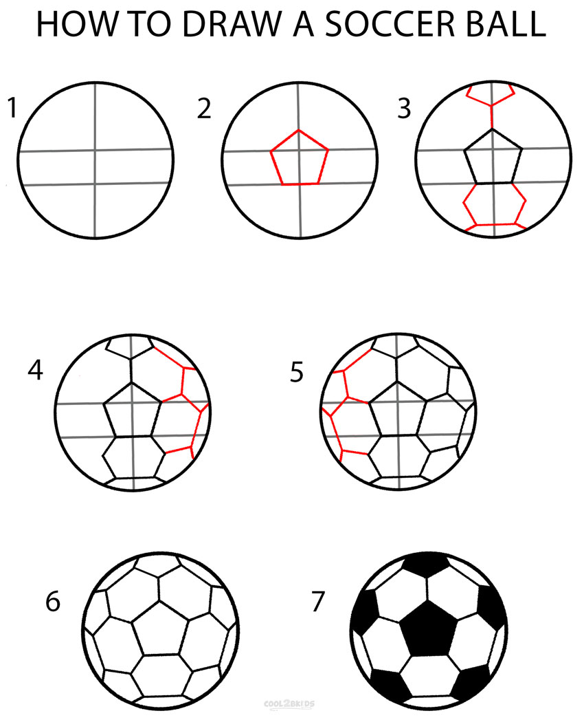 How to Draw a Soccer Ball (Step by Step Pictures) | Cool2bKids