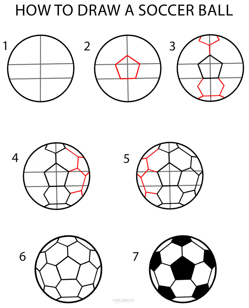 How To Draw A Soccer Ball Step By Step Pictures Cool2bKids