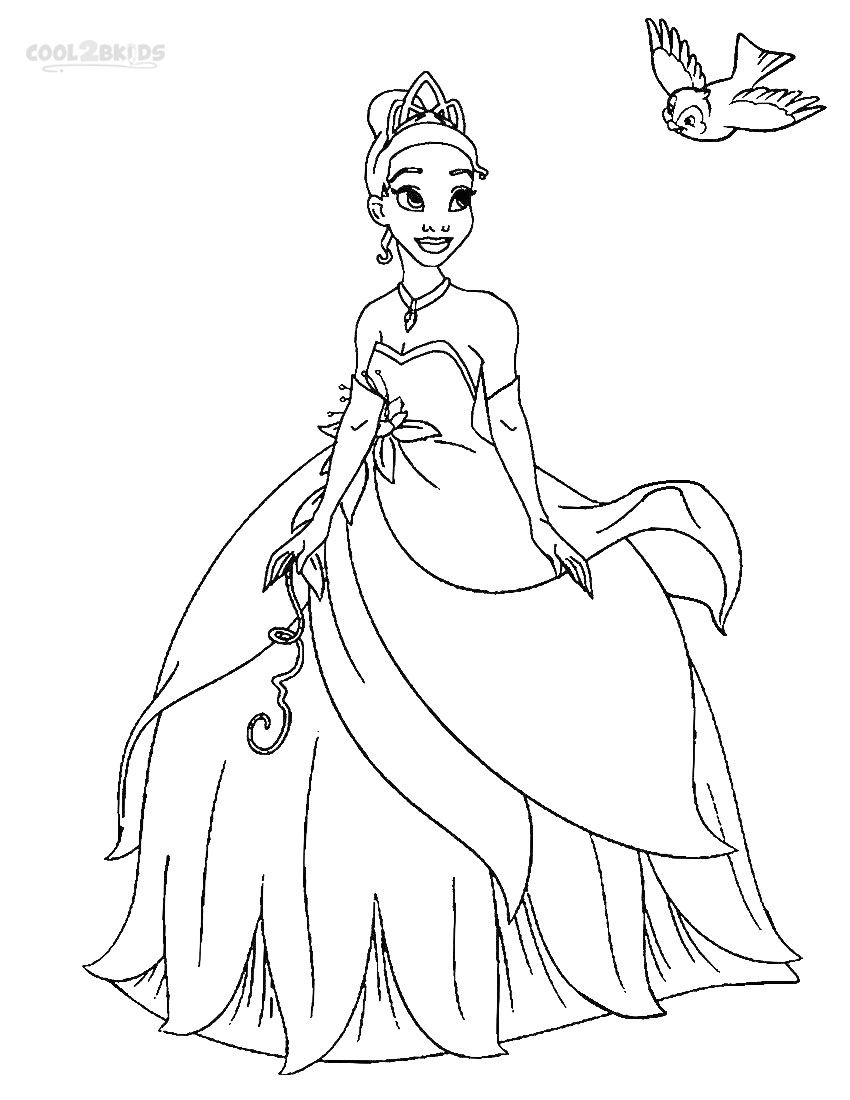 Princess Tiana Coloring Pages line