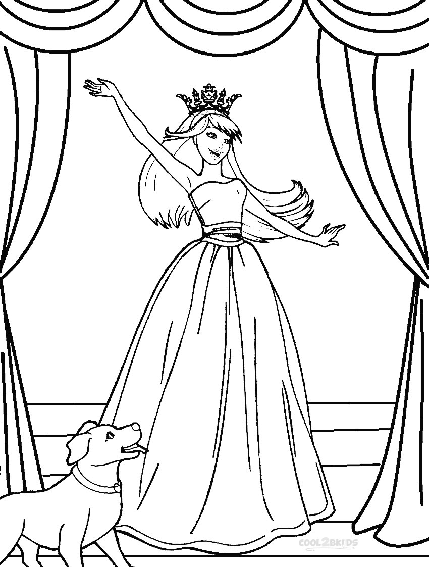 Printable Barbie Princess Coloring Pages For Kids | Cool2bKids