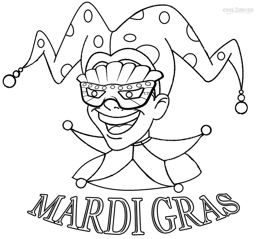 Free Printable Mardi Gras Coloring Pages