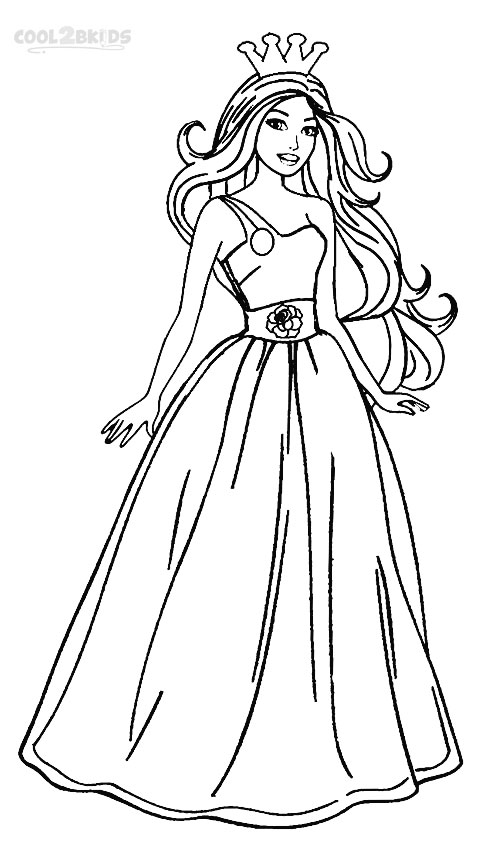 Printable Barbie Princess Coloring Pages For Kids   Cool2bKids