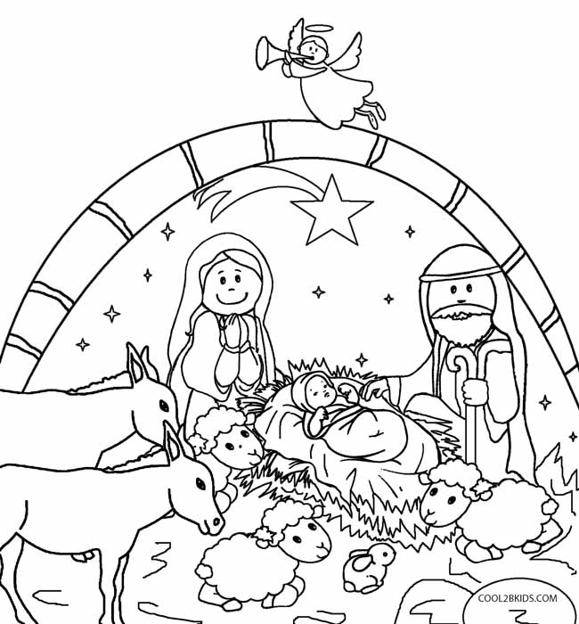 nativity christmas coloring pages for kids - photo #10