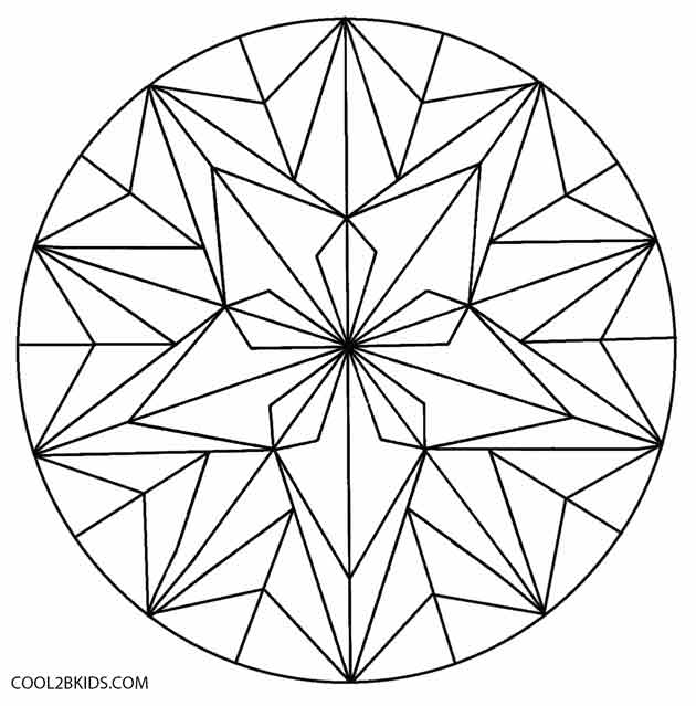 Printable Kaleidoscope Coloring Pages For Kids | Cool2bKids