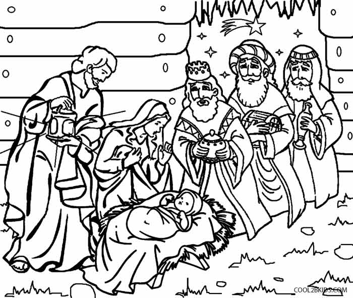 nativity christmas coloring pages printable - photo #32