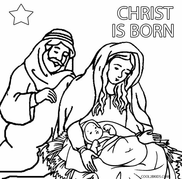 Printable Nativity Scene Coloring Pages for Kids | Cool2bKids