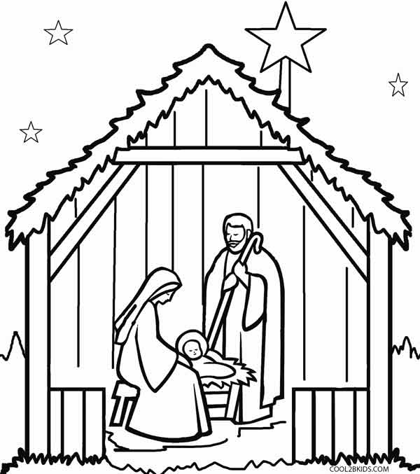 free clipart black and white nativity - photo #47