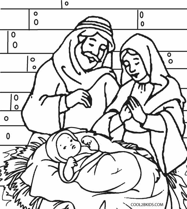 Printable Nativity Scene Coloring Pages for Kids | Cool2bKids