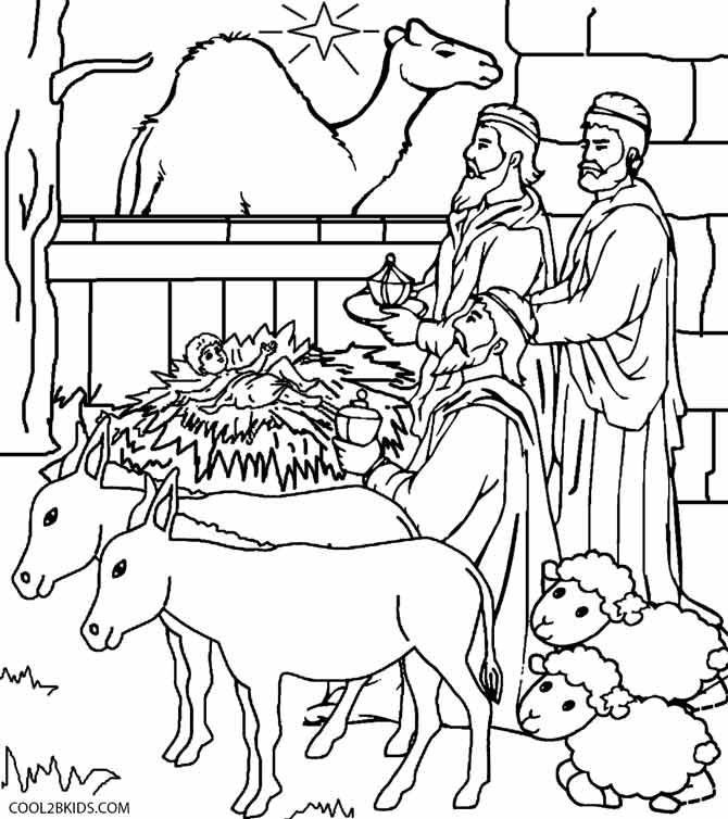 Printable Nativity Scene Coloring Pages For Kids Cool2bKids