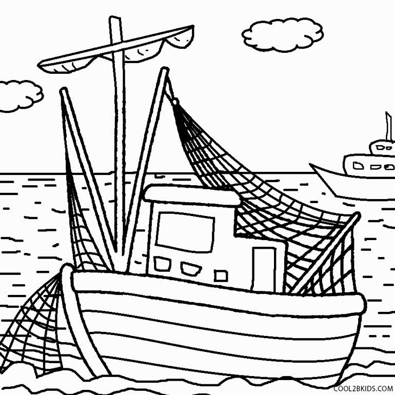 Printable Boat Coloring Pages Kids Cool2bkids Boats Fishing