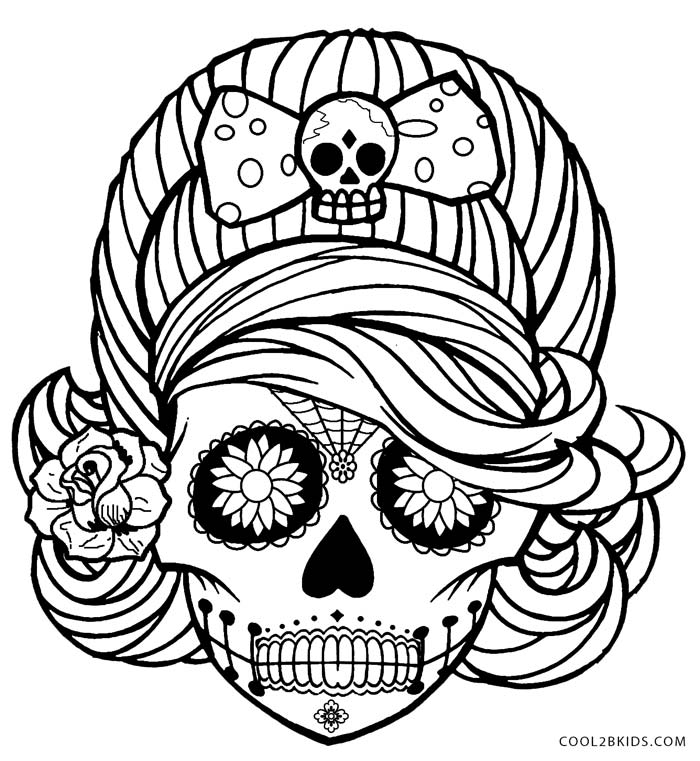 halloween skull coloring pages to print - photo #2