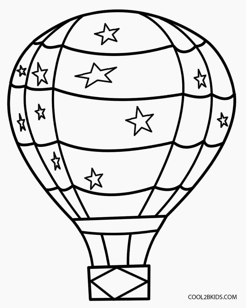 Free Hot Air Balloon Template Printable / Hot Air Balloon Drawing