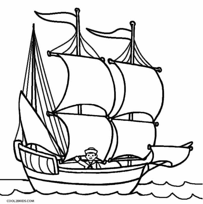 coloring pages thanksgiving mayflower - photo #23