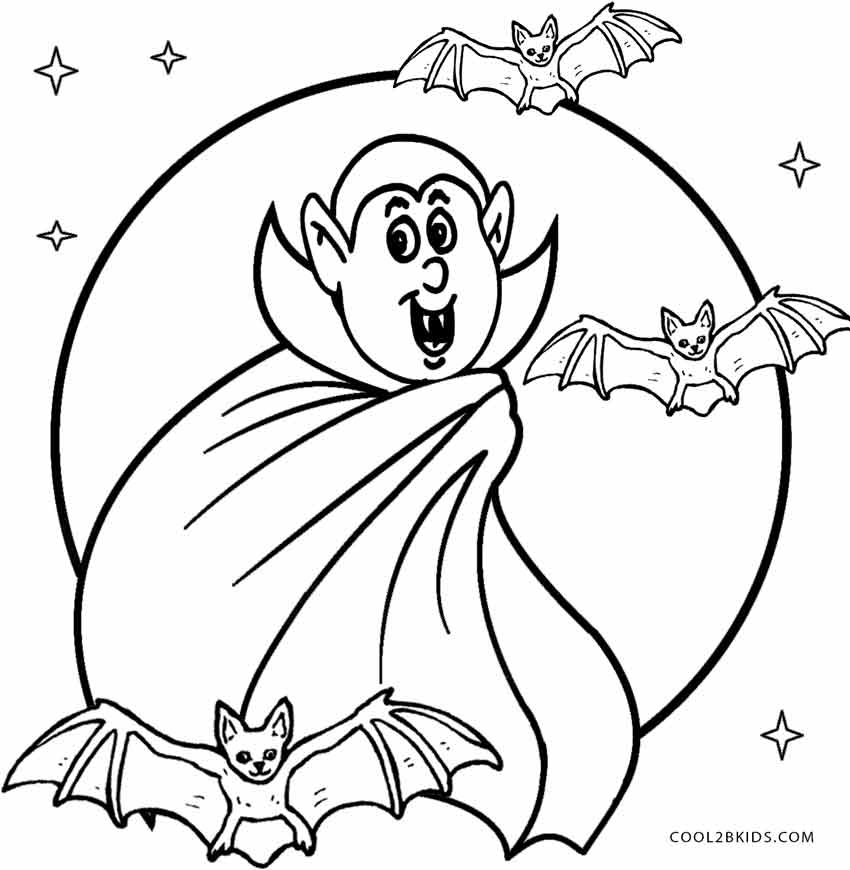 Gambar Printable Vampire Coloring Pages Kids Cool2bkids Scary Di 