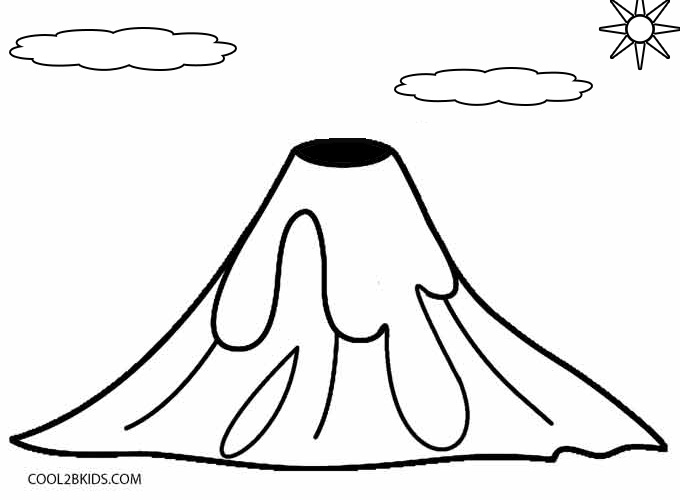 coloring pages volcano - photo #16