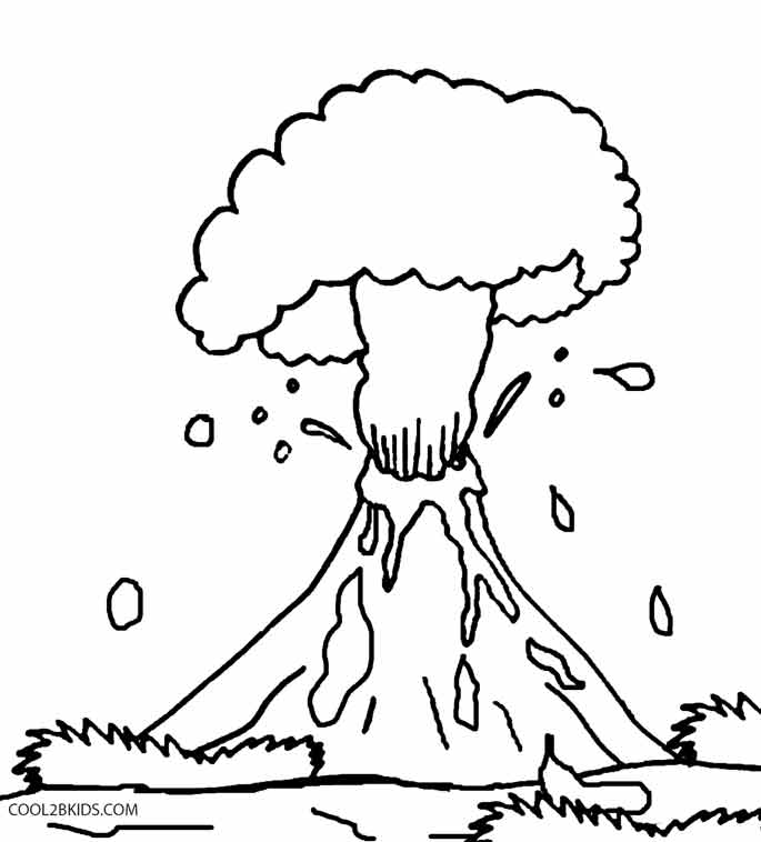 coloring pages volcano - photo #21