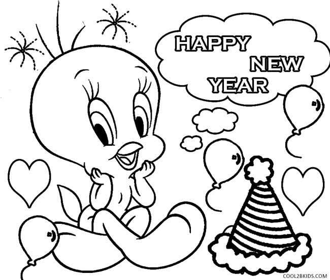 Printable New Years Coloring Pages For Kids | Cool2Bkids