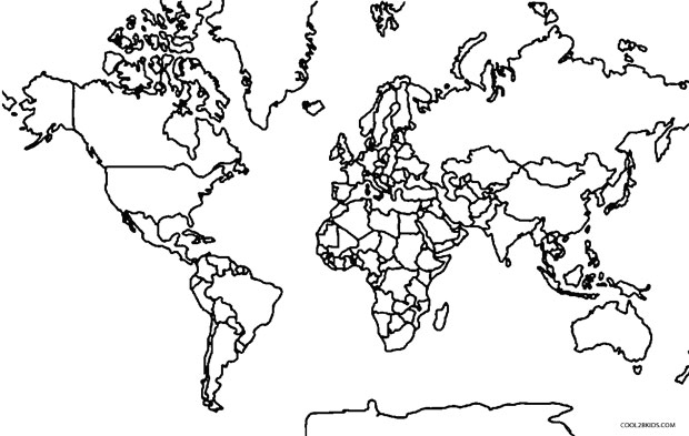 Map Of The World Continents Coloring Page - Food Ideas