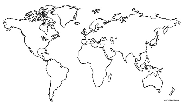 Printable World Map Coloring Page For Kids | Cool2bKids