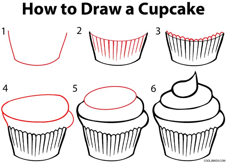 How to Draw a Cupcake (Step by Step Pictures) | Cool2bKids