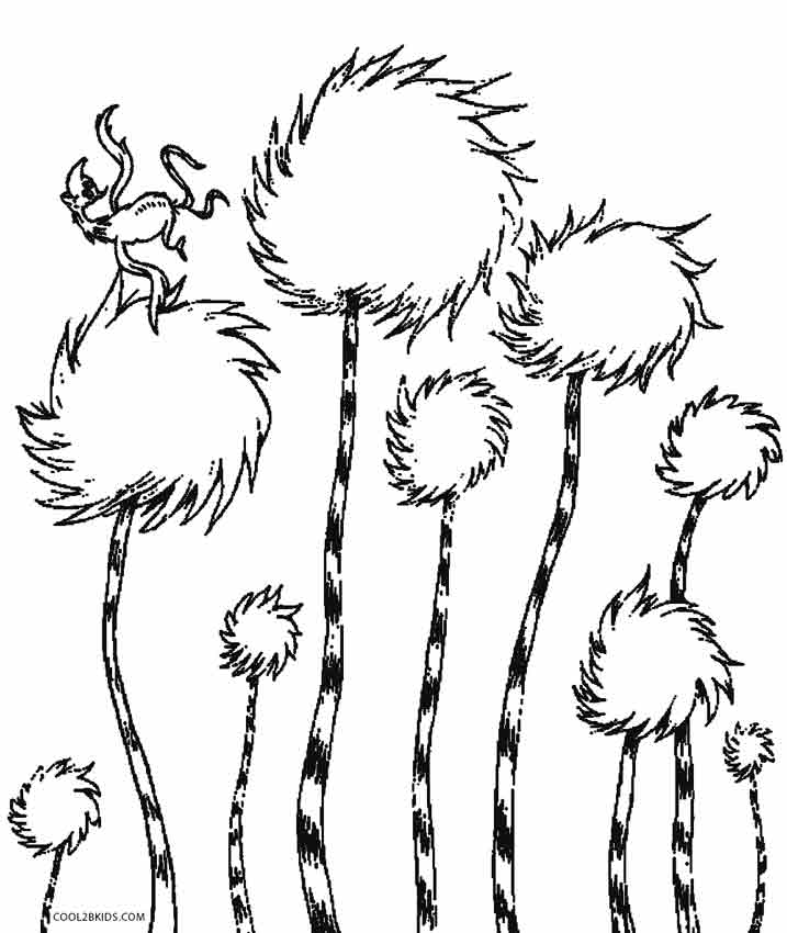 Printable Lorax Coloring Pages Kids Cool2bkids Trees Fish