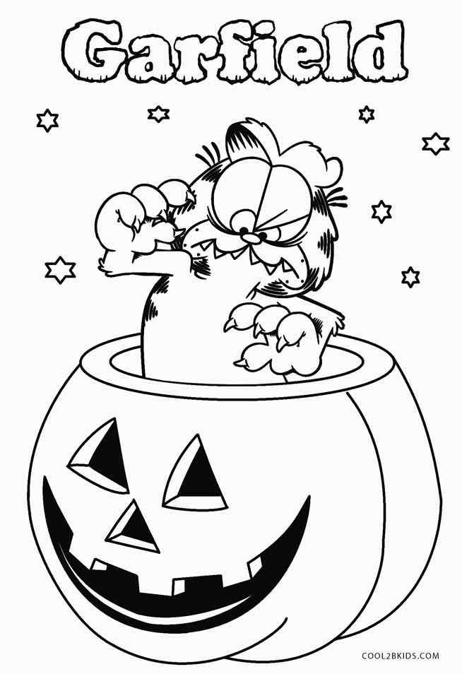 garfield halloween coloring pages - photo #3