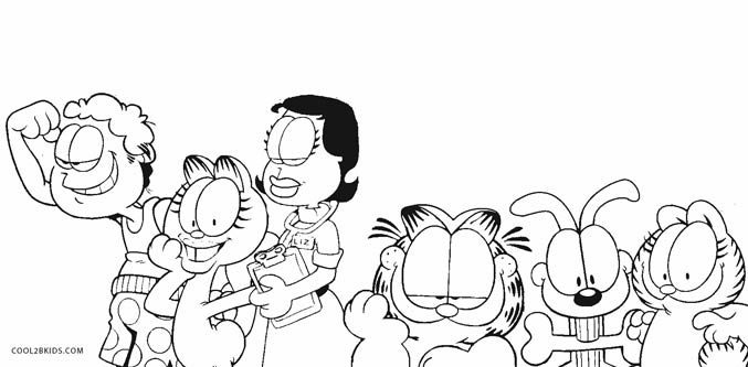 garfeild and odie coloring pages - photo #32