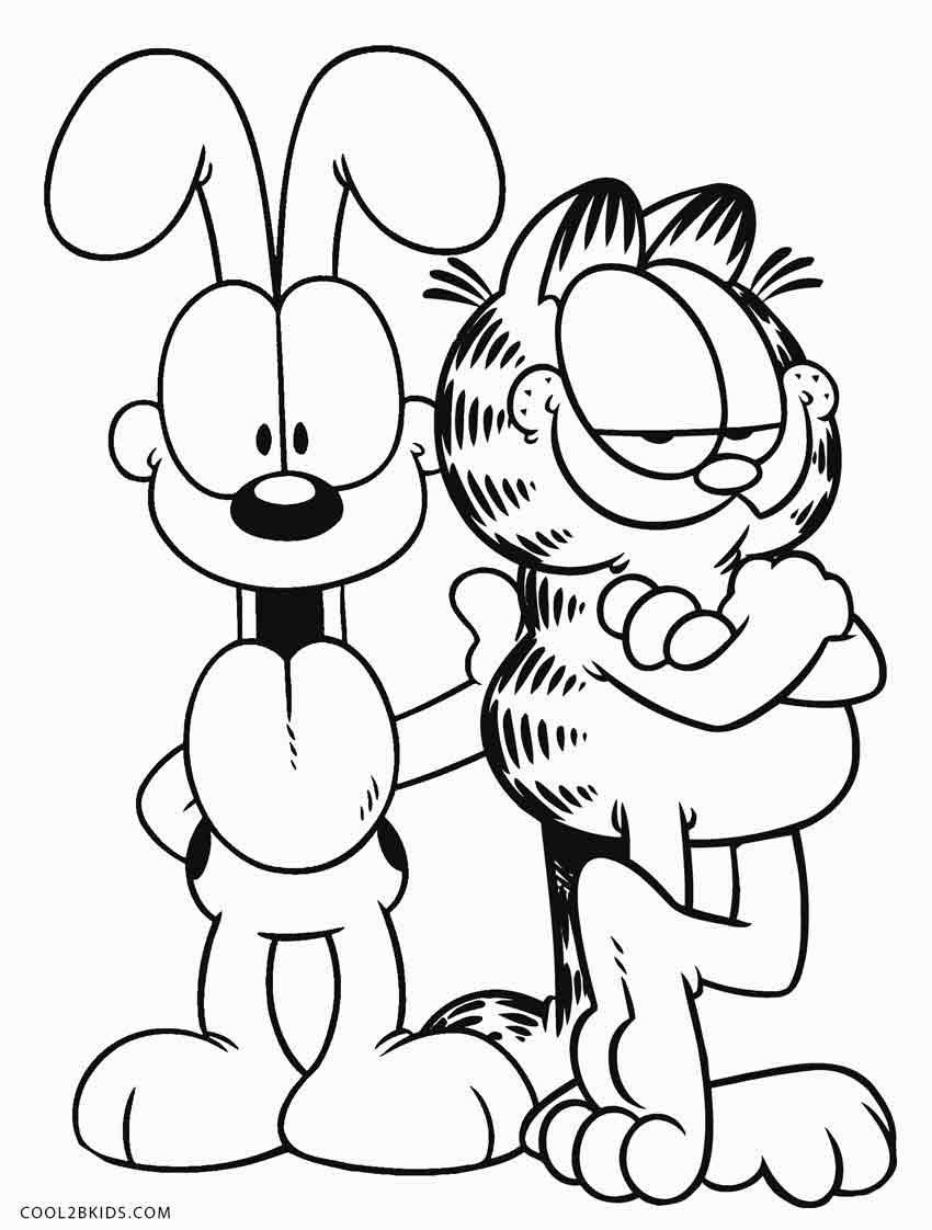 garfield and odie coloring pages for kids - photo #1