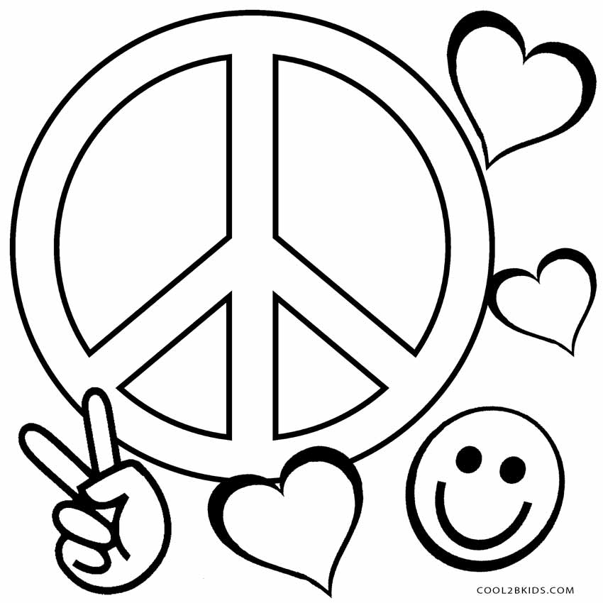 Free Printable Peace Sign Coloring Pages Free Printable Peace Sign Coloring Pages | Cool2bKids