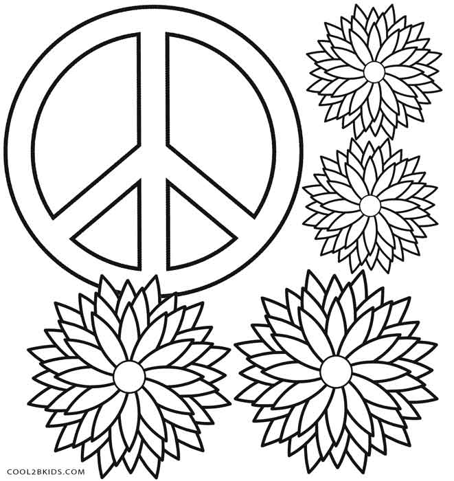 Free Printable Peace Sign Coloring Pages Cool2bKids