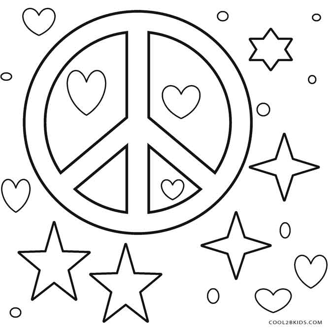 Free Printable Peace Sign Coloring Pages Cool2bKids