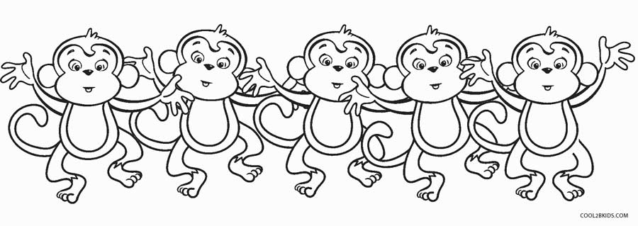 The 5 Little Monkeys Jumping On Bed Coloring Pages Coloring Pages