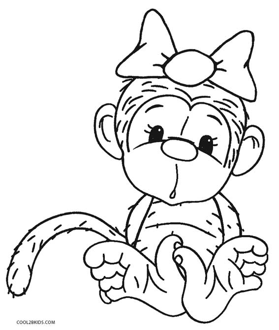 baby girl monkey coloring pages - photo #6