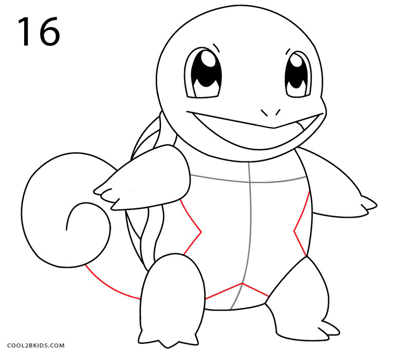 How to Draw Squirtle (Step by Step Pictures) | Cool2bKids