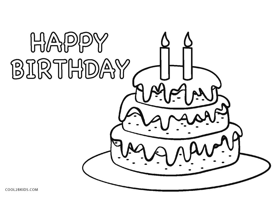 Birthday Cake Coloring Page Birthday Cake Coloring Pages Preschool